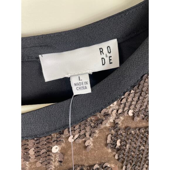 Anthropologie X RO & DE Andi Sequined Velvet Tee Shift Dress Holiday Party NEW - Picture 7 of 11